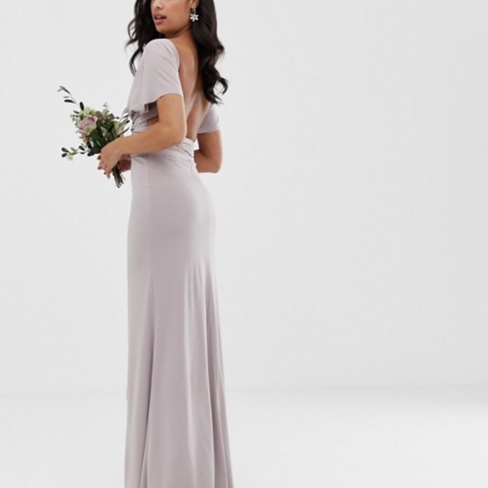 Elegant silver silky multi-way gown